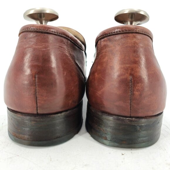 Florsheim Royal Imperial Men 13 Brown Leather Dress Shoes Moc-toe Tassel Loafers - Picture 5 of 11